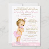 ベビーシャワーによるマスク付きベビーガール 招待状 (正面)