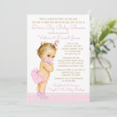 ベビーシャワーによるマスク付きベビーガール 招待状 (スタンド正面)