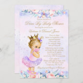 ベビーシャワーによるマスク駆動付プリンセス 招待状 (正面/裏面)