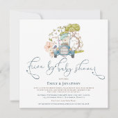 ベビーシャワーによるヴィンテージカーベアターコイズドライブ 招待状 (正面)