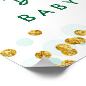 ベビーシャワーによる緑のサファリドライブウェルカムサイン ポスター (角)