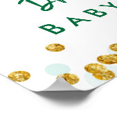 ベビーシャワーによる緑のサファリドライブウェルカムサイン ポスター (角)