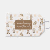 ベビーシャワーに行くバニー男女兼用ズ ギフトタグ (正面(横))