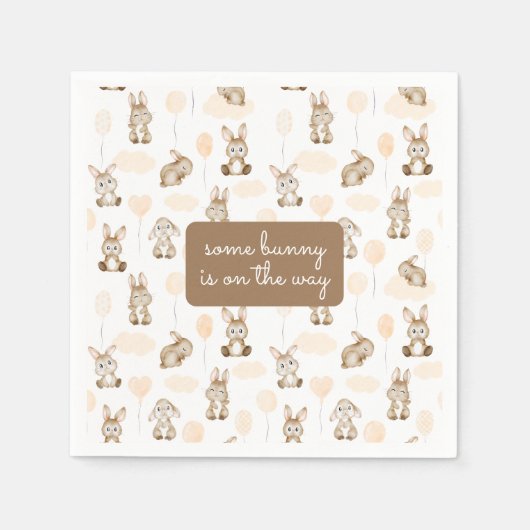 ベビーシャワーに行くバニー男女兼用ズ スタンダードカクテルナプキン (正面)
