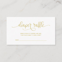 ベビーシャワーのおむつくじ引き、 手書きゴールド エンクロージャーカード