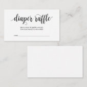 ベビーシャワーのおむつくじ　モダンラスティックブラック エンクロージャーカード (正面/裏面)