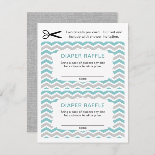ベビーシャワーのおむつのチケット、少し インビテーションポストカード (正面/裏面)