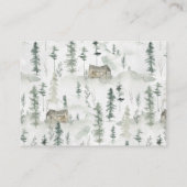 ベビーシャワーのおむつのラッフルのチケット|の森林キツネ エンクロージャーカード (裏面)