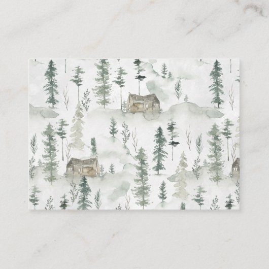 ベビーシャワーのおむつのラッフルのチケット|の森林キツネ エンクロージャーカード (裏面)