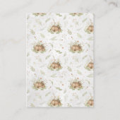 ベビーシャワーのおむつのラッフルのチケット|の森林動物 エンクロージャーカード (裏面)