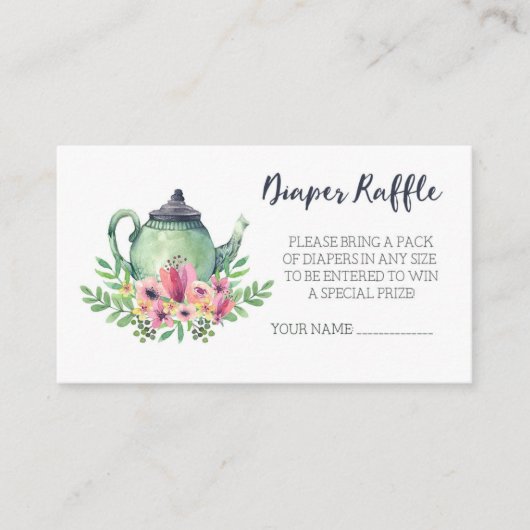 ベビーシャワーのおむつのラッフル エンクロージャーカード (正面)