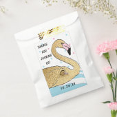 ベビーシャワーのお気に入りバッグ、金ゴールドフラミンゴベビー&ママ フェイバーバッグ (封をした状態)