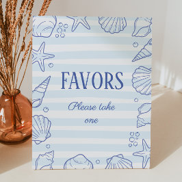 ベビーシャワーのお礼サイン Sea You Soon Baby Favors Sign 台座サイン