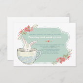 ベビーシャワーのお茶会はブックカードの挿入物を持って来ます エンクロージャーカード (正面/裏面)