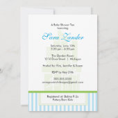 ベビーシャワーのお茶会|の対の男の子 招待状 (裏面)