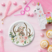 ベビーシャワーのかわいい森林くまの紙皿 ペーパープレート (パーティー)
