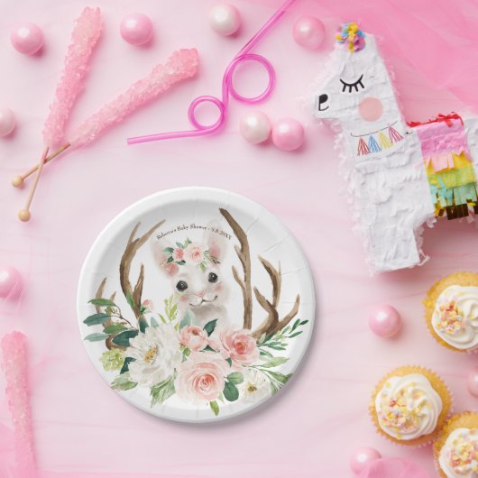 ベビーシャワーのかわいい森林ウサギの紙皿 ペーパープレート (パーティー)