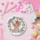 ベビーシャワーのかわいい森林孤の紙皿 ペーパープレート (パーティー)