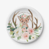 ベビーシャワーのかわいい森林孤の紙皿 ペーパープレート (正面)