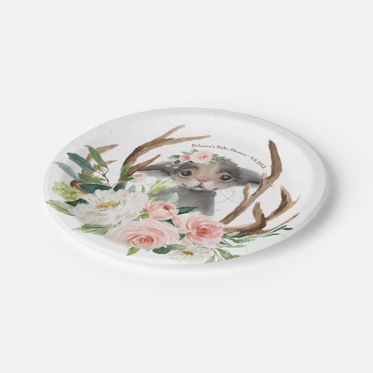 ベビーシャワーのかわいい森林doormouseの紙皿 ペーパープレート (アングル)