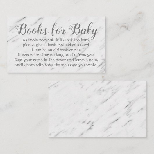ベビーシャワーのかわいい詩の招待状のための本の要求 エンクロージャーカード (正面/裏面)