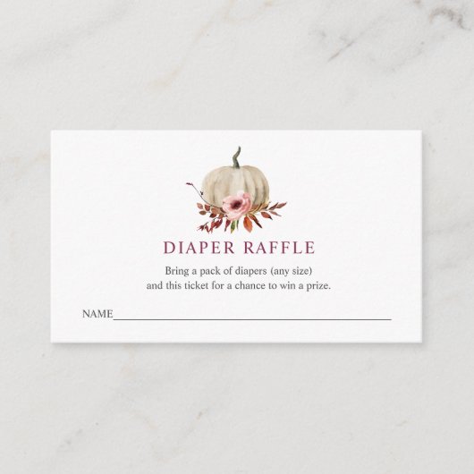ベビーシャワーのためのおむつのラッフルのチケット エンクロージャーカード (正面)