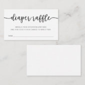ベビーシャワーのためのおむつのラッフルのチケット エンクロージャーカード (正面/裏面)