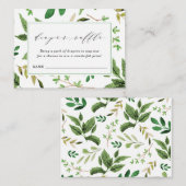 ベビーシャワーのためのおむつのラッフルのチケット エンクロージャーカード (正面/裏面)