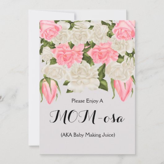 ベビーシャワーのためのお母さんのバーの印 招待状 (正面)