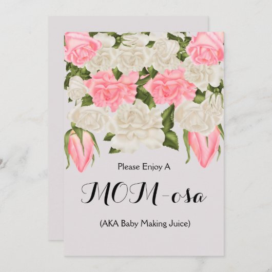 ベビーシャワーのためのお母さんのバーの印 招待状 (正面/裏面)