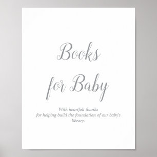 ベビーシャワーのためのシルバーの本のサイン ポスター