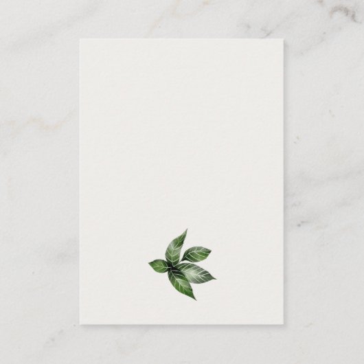 ベビーシャワーのためのトロピカルレインフォレストのトコワン本 エンクロージャーカード (裏面)