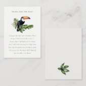 ベビーシャワーのためのトロピカルレインフォレストのトコワン本 エンクロージャーカード (正面/裏面)