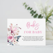 ベビーシャワーのためのピンクの花の本 カード (スタンド正面)