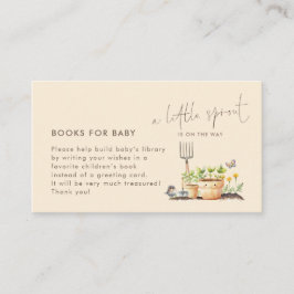 ベビーシャワーのためのリトルスプラウトの本 エンクロージャーカード