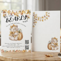 ベビーシャワーのための性別不明QRコードグッズ Can Bearly Wait
