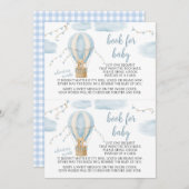 ベビーシャワーのための本を待つテディベアの冒険 招待状 (正面/裏面)