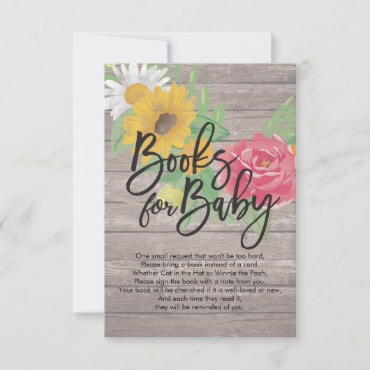 ベビーシャワーのための本 / 本を持ってきてくださいのリクエスト 招待状 (正面)