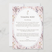 ベビーシャワーのための水彩のワイルドフラワーのサンキューカード サンキューカード (正面)