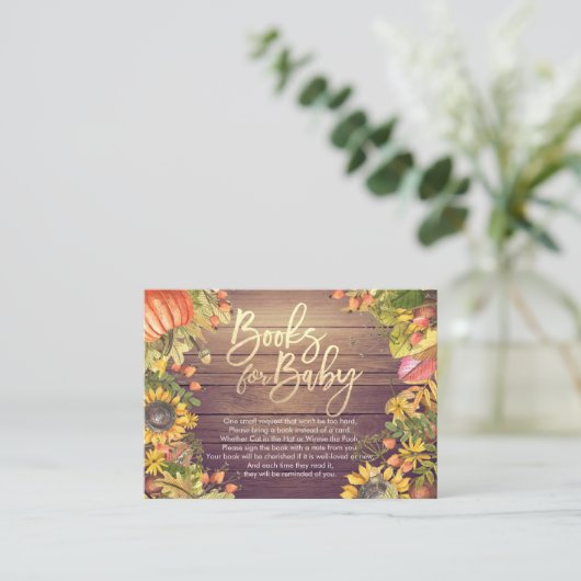 ベビーシャワーのための絵本 / 本を持ってきてくださいのリクエスト エンクロージャーカード (スタンド正面)