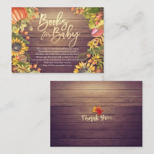 ベビーシャワーのための絵本 / 本を持ってきてくださいのリクエスト エンクロージャーカード (正面/裏面)