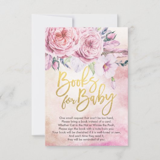 ベビーシャワーのための絵本 / 本を持ってきてくださいのリクエスト 招待状 (正面)