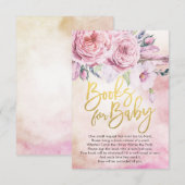 ベビーシャワーのための絵本 / 本を持ってきてくださいのリクエスト 招待状 (正面/裏面)