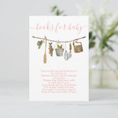 ベビーシャワーのための釣りの本のカード 女の子用衣類ライン ブック 招待状 (スタンド正面)