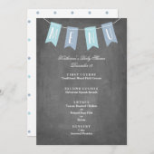 ベビーシャワーのための青い旗メニュー メニュー (正面/裏面)