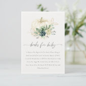 ベビーシャワーのための青い樹液のカボチャの本 エンクロージャーカード (スタンド正面)