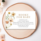 ベビーシャワーのための、ほんのりピンクのゴールドの花柄の本 エンクロージャーカード