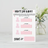ベビーシャワーのための「ベビー」と言わないゲーム エンクロージャーカード (スタンド正面)
