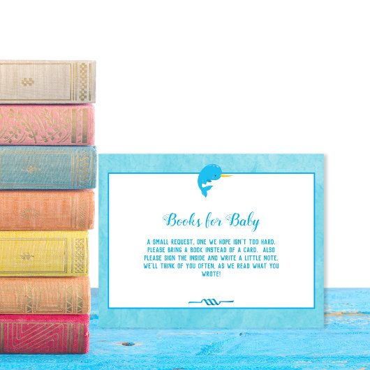ベビーシャワーのためのBlue Narwhal Books 招待状