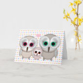 ベビーシャワーのためのDaddy Baby Owl Cardママ カード (黄色い花)